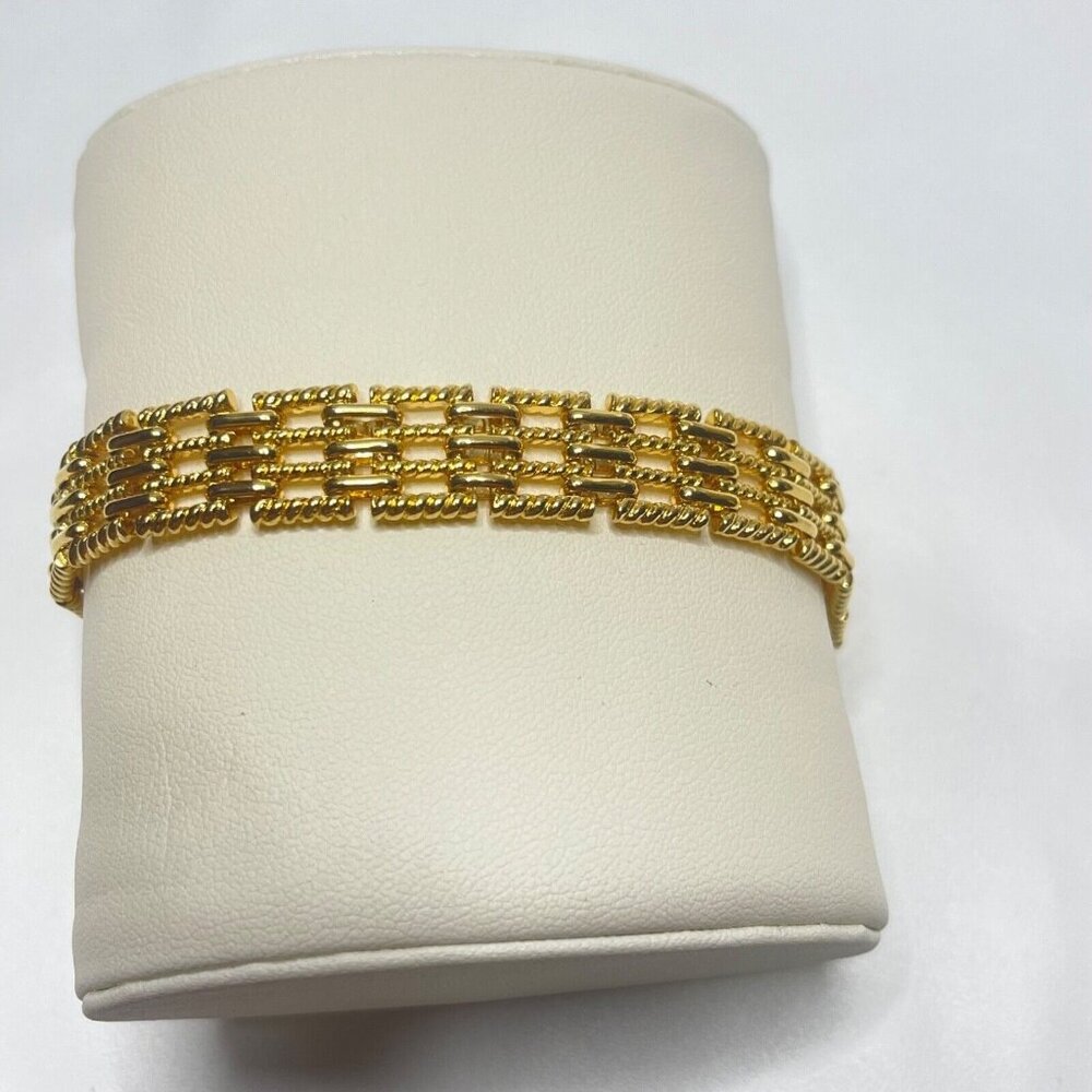 Vtg Gold Tone Link Bracelet